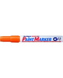 Marker cu vopsea ARTLINE 400XF, corp metalic, varf rotund 2.3mm - portocaliu