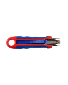 Cutter premium Optima, lama trapezoidala SK5, auto-retractabil, sina metalica, ABS cu rubber grip