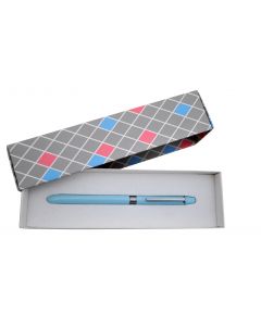 Pix multifunctional de lux PENAC Multisync MS-107, in cutie cadou, corp bleu sky - accesorii arginti