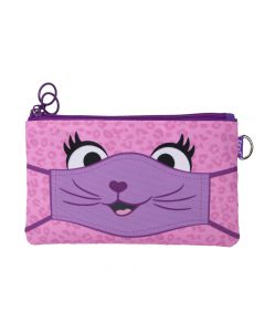 Penar dublu cu fermoar si masca material textil, ZIPIT Face-It Creature - roz