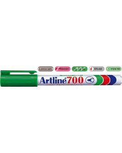 Marker permanent ARTLINE 700, corp metalic, varf rotund 0.7mm - verde
