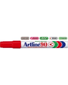 Permanent marker ARTLINE  90, corp metalic, varf tesit 2.0-5.0mm - rosu