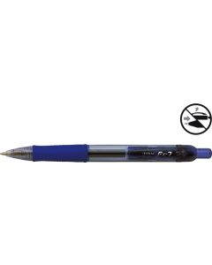 Pix cu gel PENAC FX-7, rubber grip, 0.7mm, corp transparent albastru - scriere albastra