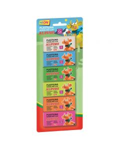Plastilina neon, 6 culori x 30 grame/blister, ALPINO