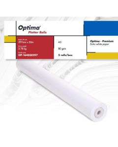Rola Hârtie Plotter Premium A3, 80gr, 297mm x 50m, 2 Role/Cutie - Optima