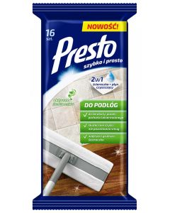 Servetele umede pentru toate tipurile de pardoseli, 16 buc/pachet, Presto