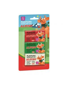 Plastilina standard ALPINO, 3 culori x 50 grame/blister