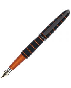 Stilou Diplomat Elox ring, cu penita M, aurita 14kt. - black/orange