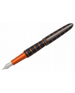 Stilou Diplomat Elox ring, cu penita M, din otel inoxidabil - black/orange