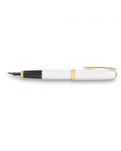 Stilou Diplomat Excellence A2, cu penita M, aurita 14kt. - Pearl White Gold