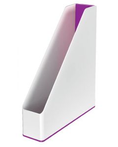 Suport vertical LEITZ WOW, pentru documente, PS, A4, culori duale, alb-mov