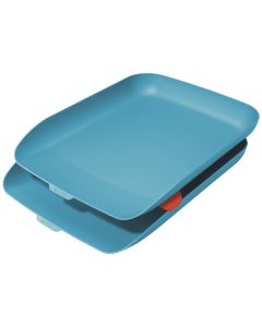 Tavita documente LEITZ Cosy, PS, A4, 2 buc/set, albastru celest