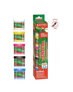 Tempera lavabila, 5 culori x 40ml/cutie + pensula gratis, Alpino
