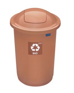 Cos plastic reciclare selectiva, capacitate 50l, PLAFOR Top - maro cu capac maro - bio