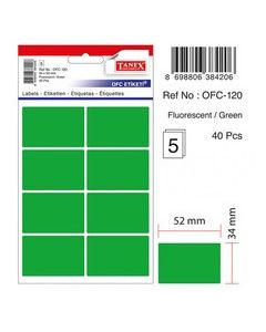 Etichete color autoadezive, 8/A4, 99.1 x 67.7mm, 25 coli/top, TANEX - verde fluorescent