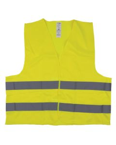 Vesta reflectorizanta DONAU, 100% polyester, cu arici, marimea L - galbena