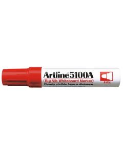 Marker pentru tabla de scris ARTLINE 5100A, corp metalic, varf rotund 5.0mm - rosu