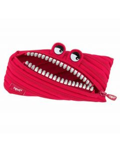 Penar cu fermoar, ZIPIT Grillz Monster - rosu cu dinti argintii