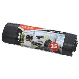 Saci menaj super rezistenti  35L, cu snur, 46 x 56cm, 25 microni, 15buc/rola, Office Products -negri