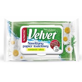 Hartie igienica umeda, 42buc/pachet, biodegradabile, VELVET Soft - cu aloe vera si musetel