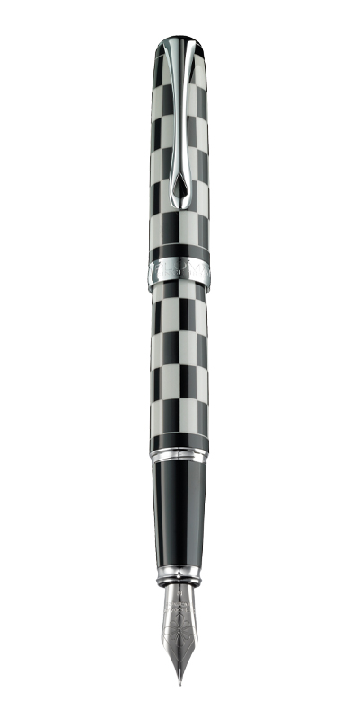 Corectoare, Stilou Diplomat Excellence A plus, cu penita M, din otel inoxidabil - Rome Black White - vectordirect.ro