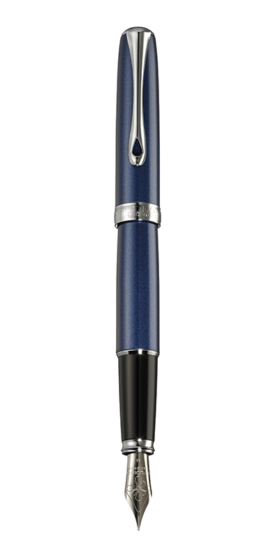 Toate produsele, Stilou Diplomat Excellence A2, cu penita M, din otel inoxidabil - Midnight Blue Chrome - vectordirect.ro