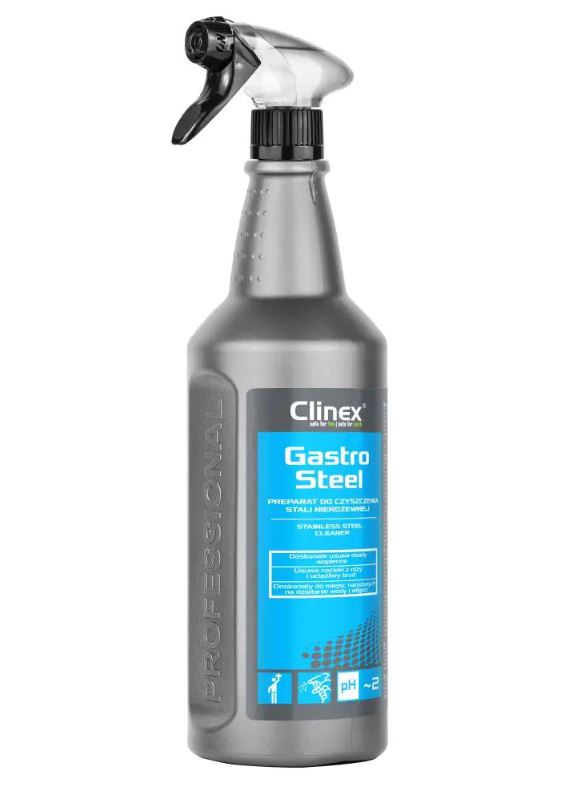 CLINEX Steel, 1litru, detergent de curatare acid pentru suprafete si echipamente din otel inoxidabil 