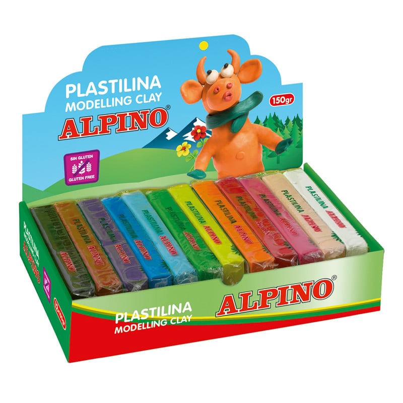 Set plastilina, 12 culori/set- Alpino