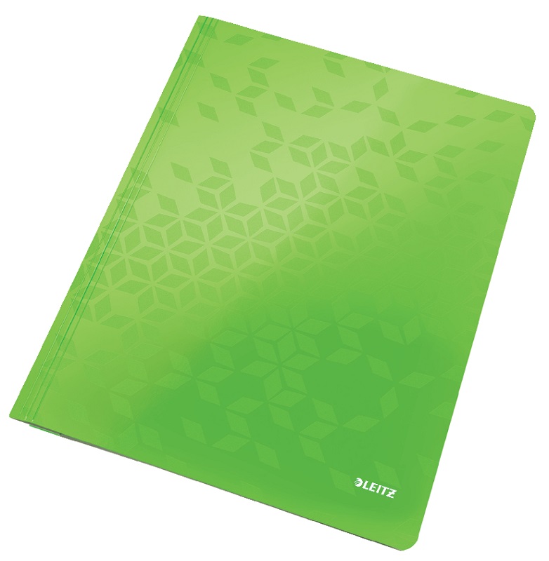 Leitz, Dosar cu sina Leitz WOW, carton laminat, FSC, A4, 250 coli, verde - vectordirect.ro