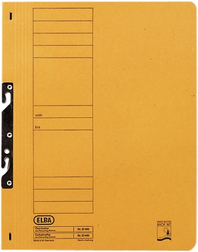 Dosar carton pentru incopciat, coperta 1/1 ELBA Smart Line - orange