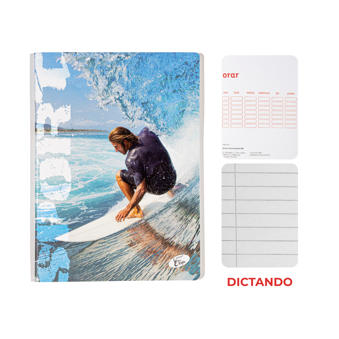 Caiete, Caiet A5 Dictando ELISA PRINT Sports, 48 file, 80g, coperta 300g - vectordirect.ro