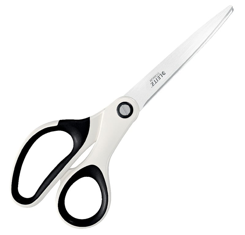 Foarfece Leitz, Foarfece pentru birou LEITZ WOW Titanium, 205 mm, alb - vectordirect.ro