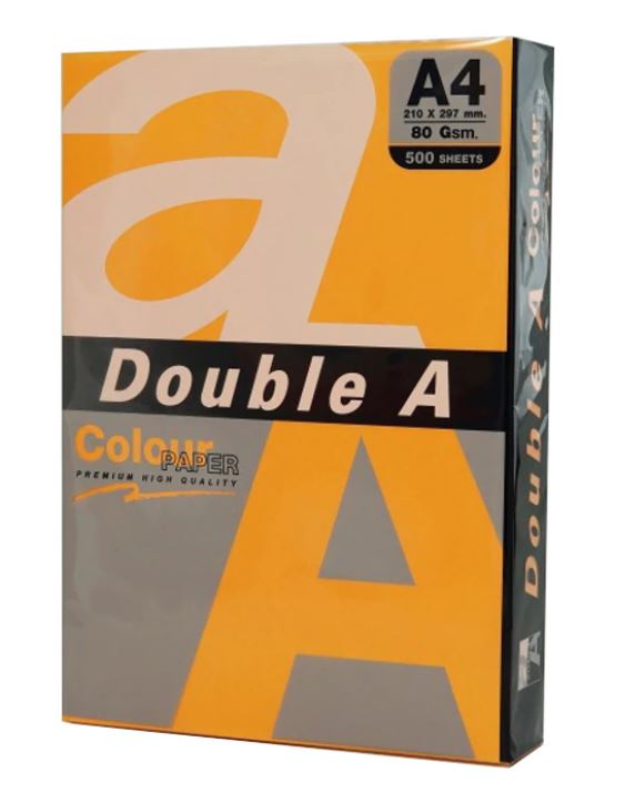 Toate produsele, Hartie color pentru copiator  A4,  80g/mp,  25coli/top, Double A - saffron intens - vectordirect.ro