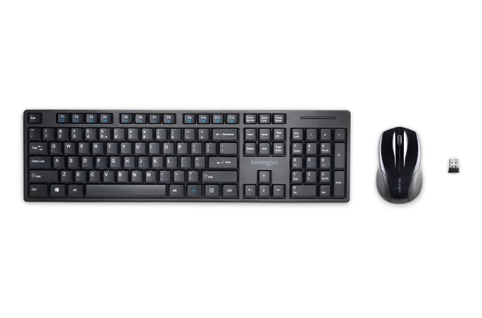 Kit tastatura + mouse Kensington ProFit Low-Profile, conexiune wireless, negru