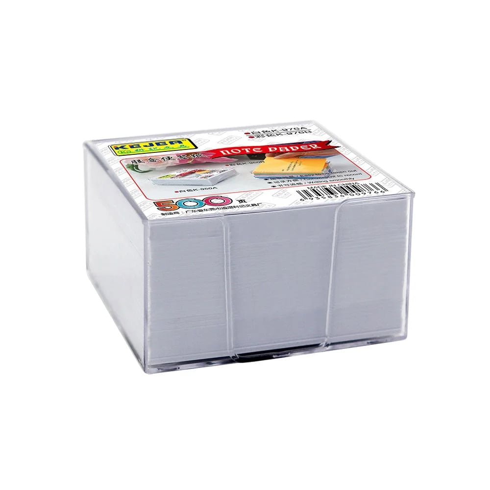 Kejea, Cub hartie cu suport plastic, 75x75x50mm, KEJEA - hartie culoare alba - vectordirect.ro