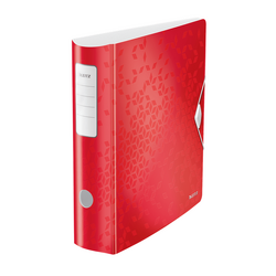 Leitz, Biblioraft LEITZ 180 Active WOW, polyfoam, partial reciclat, A4, 82 mm, rosu - vectordirect.ro