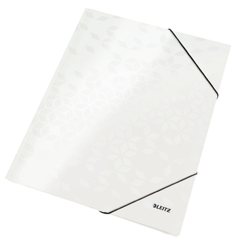 Caiete mecanice Leitz, Mapa cu elastic Leitz WOW, carton laminat, FSC, A4, 250 coli, alb - vectordirect.ro