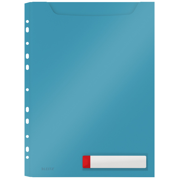 Toate produsele, Mapa LEITZ Cosy Jumbo, PP, A4, 150 coli, pre-perforata, cu eticheta, 3 buc/set, albastru celest - vectordirect.ro
