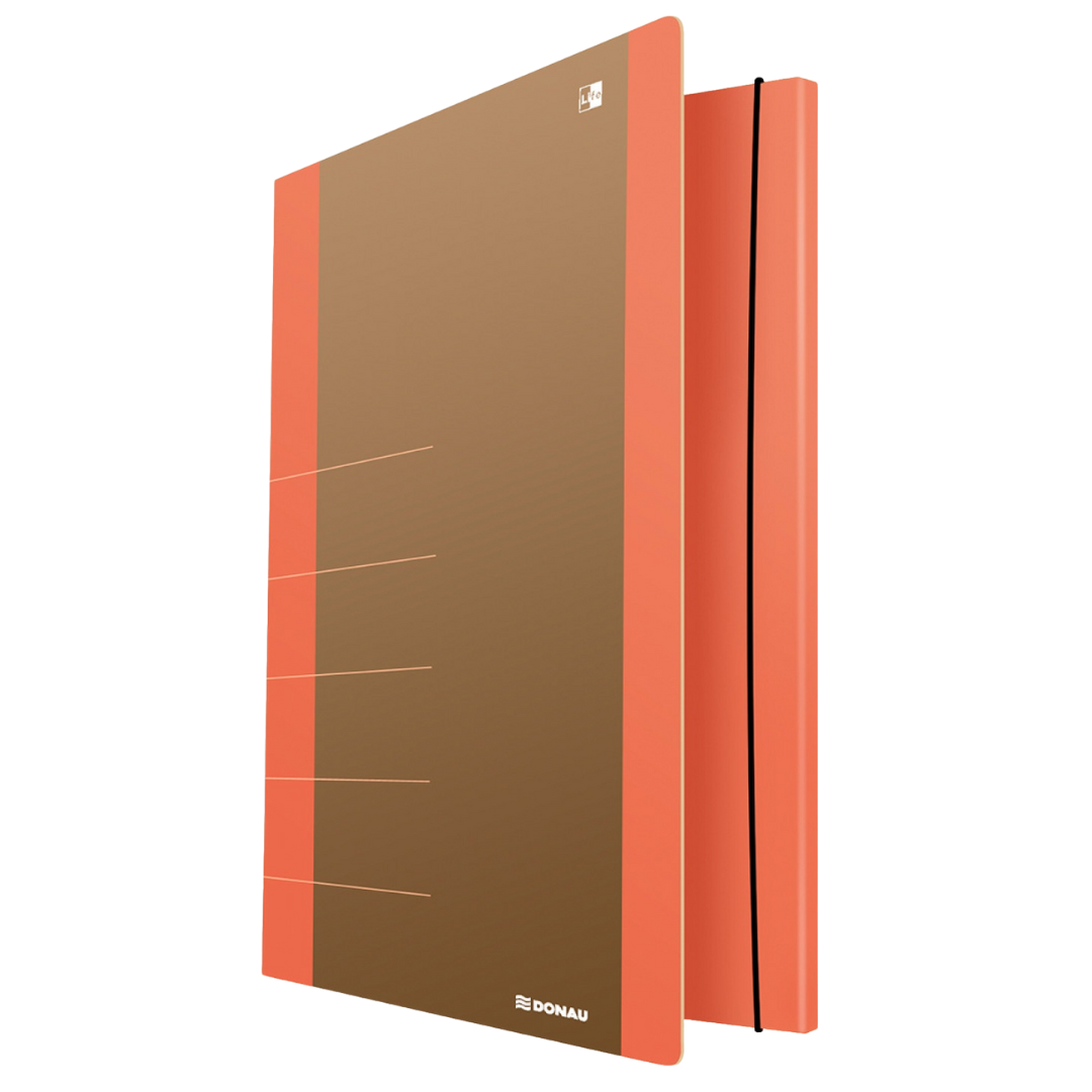 Toate produsele, Mapa din carton, cu elastic, 500gsm, 250 x 350mm, DONAU Life - margine orange - vectordirect.ro