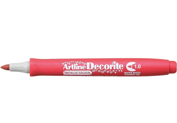 Markere, Marker ARTLINE Decorite, varf rotund 1.0mm - rosu metalizat - vectordirect.ro