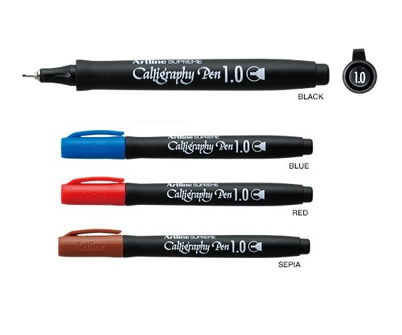 Toate produsele, Marker ARTLINE Supreme Calligraphy, varf tesit din fetru 1.0mm - negru - vectordirect.ro