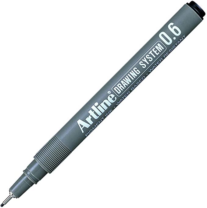 Liner pentru desen tehnic ARTLINE, varf fetru 0.6mm - negru