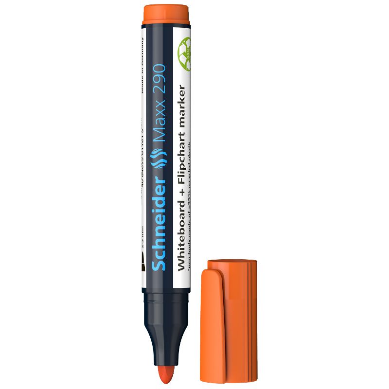 Laminatoare, folii laminare, Marker SCHNEIDER Maxx 290, pentru tabla de scris+flipchart, varf rotund 2-3mm - orange - vectordirect.ro
