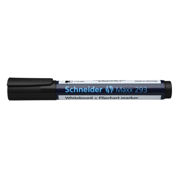 Laminatoare, folii laminare, Marker SCHNEIDER Maxx 293, pentru tabla de scris+flipchart, varf tesit 2-5mm - negru - vectordirect.ro