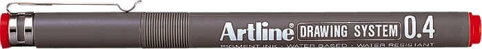 Linere, Liner pentru desen tehnic ARTLINE, varf fetru 0.4mm - rosu - vectordirect.ro