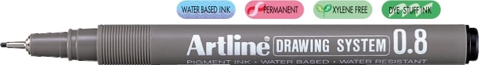 Liner pentru desen tehnic ARTLINE, varf fetru 0.8mm - negru