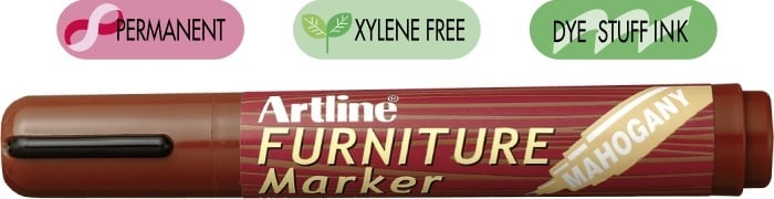 Marker pentru retusuri mobilier din lemn ARTLINE 95, corp plastic, varf tesit 2.0-5.0mm - mahon