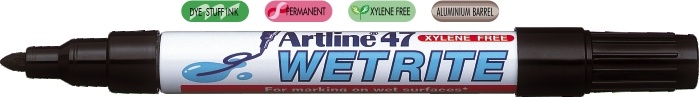 Toate produsele, Marker ARTLINE 47, pentru suprafete umede, corp metalic, varf rotund 1.5mm - negru - vectordirect.ro