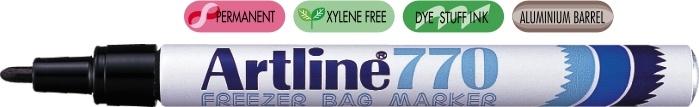 Toate produsele, Marker pachete congelate Artline 770 Freezer Bag , corp metalic, varf rotund 1.0mm - negru - vectordirect.ro