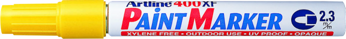 Toate produsele, Marker cu vopsea ARTLINE 400XF, corp metalic, varf rotund 2.3mm - galben - vectordirect.ro